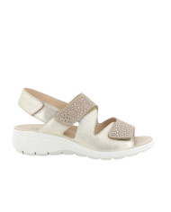 SANDALO CON ZEPPA ENVAL SOFT DONNA CAPRA MET.WASH. PLATINO 5778822