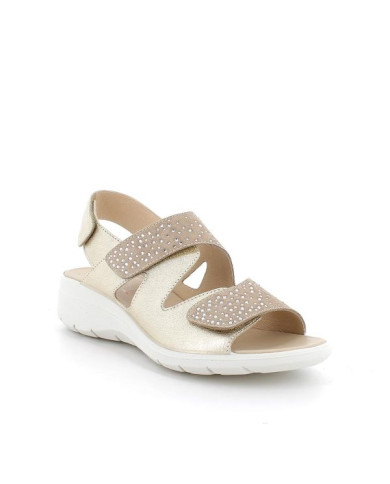 SANDALO CON ZEPPA ENVAL SOFT DONNA CAPRA MET.WASH. PLATINO 5778822