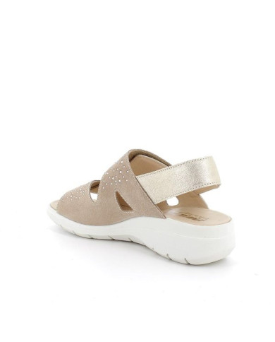 SANDALO CON ZEPPA ENVAL SOFT DONNA CAPRA MET.WASH. PLATINO 5778822