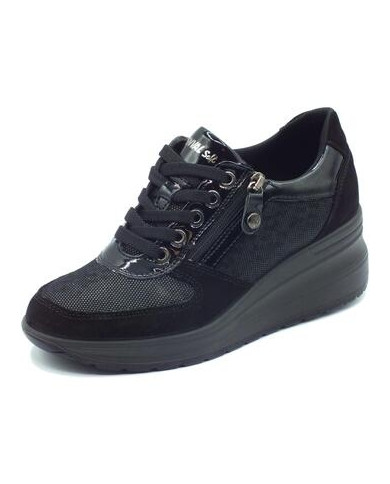 SNEAKERS ENVAL SOFT DONNA ZEPPA CAMOSCIO NERO 4760300