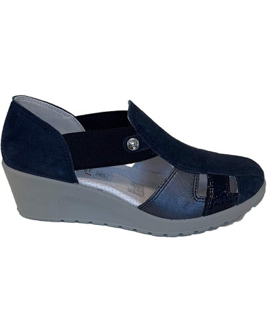 SANDALO CON ZEPPA ENVAL SOFT DONNA CAPRA BLU NOTTE SCAMOSCIATO 5260400