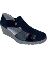 SANDALO CON ZEPPA ENVAL SOFT DONNA CAPRA BLU NOTTE SCAMOSCIATO 5260400