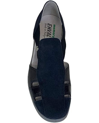 SANDALO CON ZEPPA ENVAL SOFT DONNA CAPRA BLU NOTTE SCAMOSCIATO 5260400