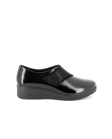 SCARPA CON ZEPPA ENVAL SOFT DONNA IN PELLE NERO VELCRO 4755300
