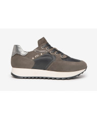SNEAKERS NEROGIARDINI DONNA VELOUR COLORE CEMENTO TOMAIA GRIGIA I205181D/120