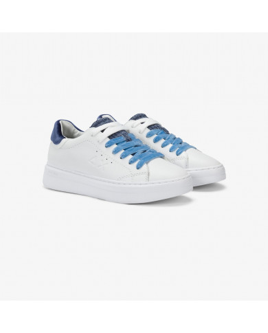 SNEAKERS SUN68 DONNA SHOE GRACE LEATHER BIANCO/NAVY BLUE Z45229 0107