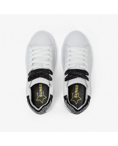 SNEAKERS SUN68 DONNA SHOE GRACE LEATHER BIANCO/ARGENTO Z45229 0144