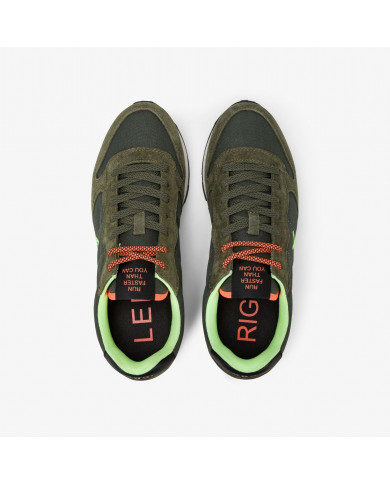 SNEAKERS UOMO SUN68 SHOE TOM FLUO MILITARE SCURO z45102 74