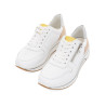 SNEAKERS ARA SHOES  DONNA CERVOCALF,GLOSSYCALF,KALBVELOUR,GAUCHOSOFT-MET SAPPORO 3.0 WEISS LIMONCELLO SHEELL SILBER 12-27540-03 