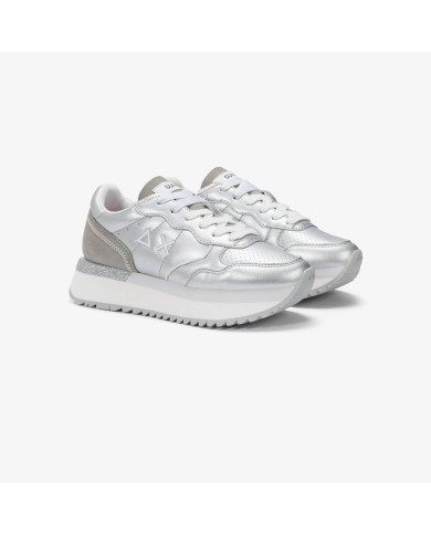 SNEAKERS SUN68 DONNA BIG ALLY LEATHER ARGENTO Z35208 44