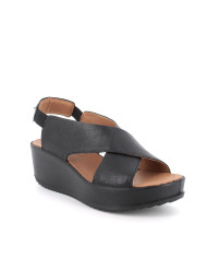 SANDALO CON ZEPPA IGI&CO DONNA CAPRA TAMPONATA NERO 7665700