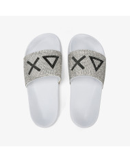 CIABATTE SUN68 DONNA FOOTWEAR ADULT SLIPPERS LOGO STRASS SLIPPERS BIANCO X35205 01