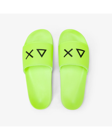 CIABATTE SUN68 UOMO SLIPPERS LOGO GIALLO FLUO X36110 63