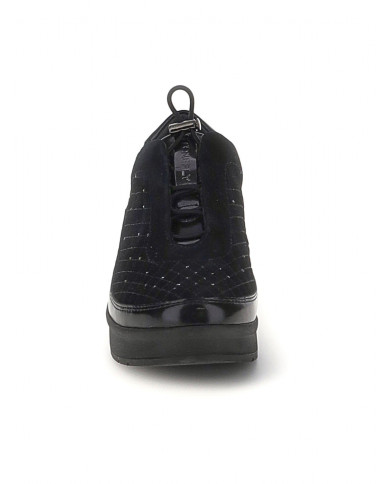 SNEAKERS SLIP-ON STONEFLY DONNA CREAM 21 PULL SUE/LAMINATED EMBROIDERED BLACK GOAT SUEDE/SYNTHETIC LAMINATED 222958 000