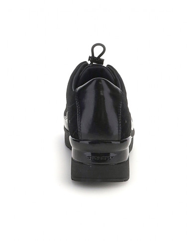 SNEAKERS SLIP-ON STONEFLY DONNA CREAM 21 PULL SUE/LAMINATED EMBROIDERED BLACK GOAT SUEDE/SYNTHETIC LAMINATED 222958 000