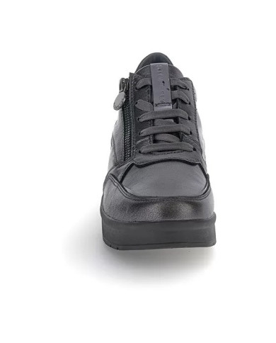 SNEAKERS STONEFLY DONNA CREAM 58 ZIP LAMINATED CHARCOAL LAMINATED LEATHER 221733 Z41