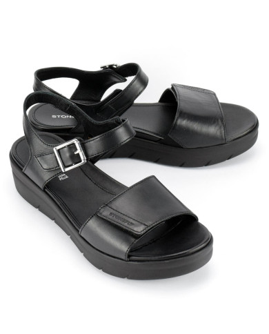 SANDALO CON ZEPPA STONEFLY DONNA AQUA III 2 NAPPA LTH BLACK 110207 000