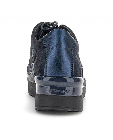 SNEAKERS STONEFLY DONNA CREAM 21 VELOUR/LAMINATED LTH BLUEBERRY 219983 1D8