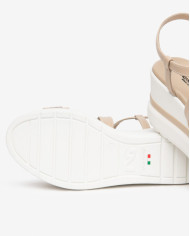 SANDALI CON ZEPPA NEROGIARDINI DONNA TAMIGI LINO PU.ALICANTE E615953D/453