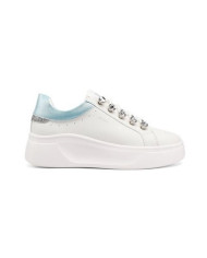 SNEAKERS QUEEN HELENA PLATFORM CON LACCI GIOIELLO X34-11 WHITE/BLU