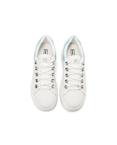 SNEAKERS QUEEN HELENA PLATFORM CON LACCI GIOIELLO X34-11 WHITE/BLU