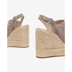 SANDALO CON ZEPPA NEROGIARDINI DONNA SUEDE CRETA ZEPPA 10CM E410600D/451