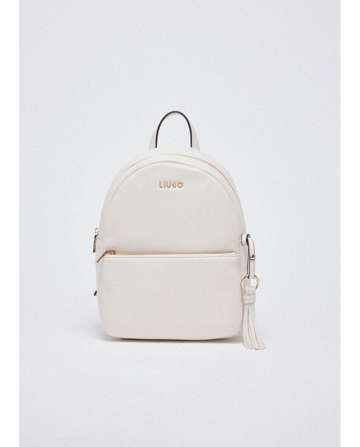 ZAINO LIU JO MEDIO CON CHARM CREAM BACKPACK BAG 21X10X29CM AA6188 E1012 X0459