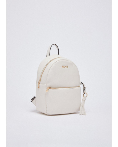 ZAINO LIU JO MEDIO CON CHARM CREAM BACKPACK BAG 21X10X29CM AA6188 E1012 X0459