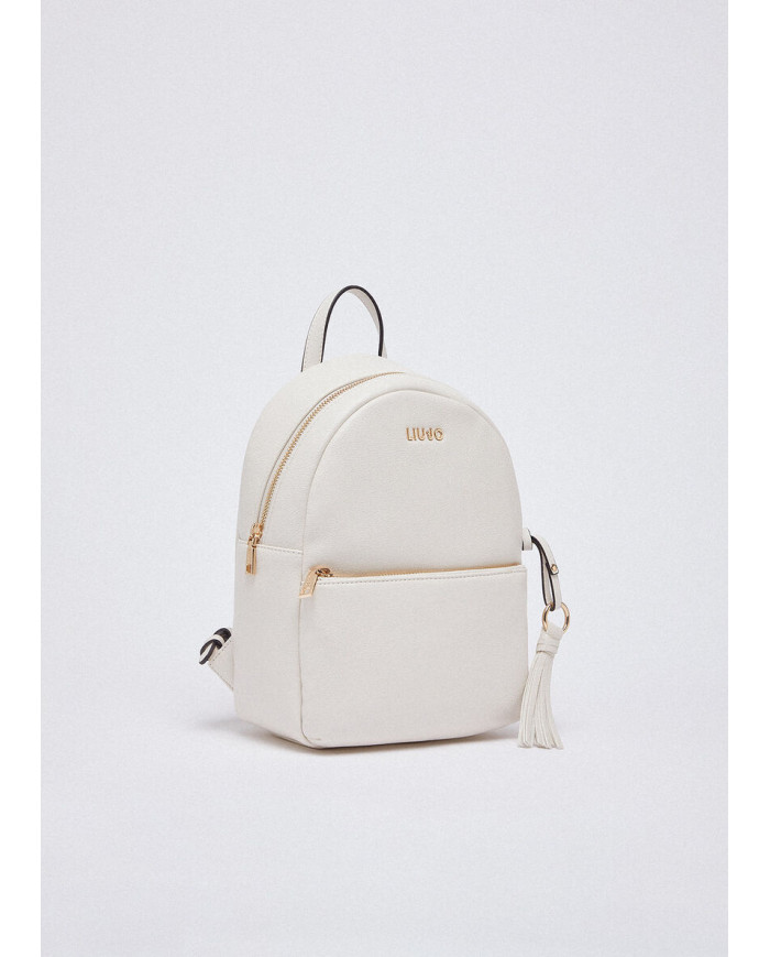 ZAINO LIU JO MEDIO CON CHARM CREAM BACKPACK BAG 21X10X29CM AA6188 E1012 X0459
