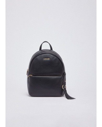 ZAINO LIU JO MEDIO COM CHARM BLACK BACKPACK BAG 21X10X29CM AA6188 E1012 22222
