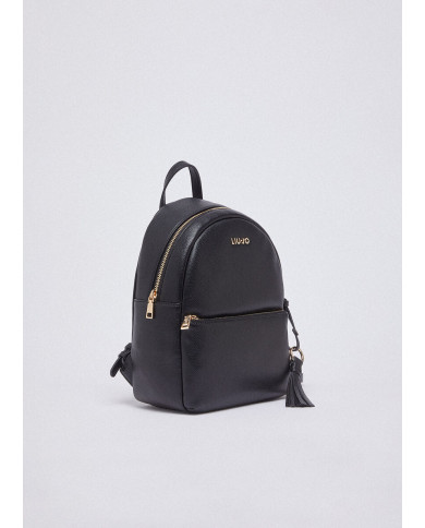 ZAINO LIU JO MEDIO COM CHARM BLACK BACKPACK BAG 21X10X29CM AA6188 E1012 22222