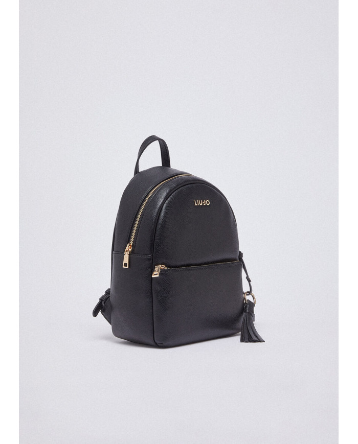 ZAINO LIU JO MEDIO COM CHARM BLACK BACKPACK BAG 21X10X29CM AA6188 E1012 22222