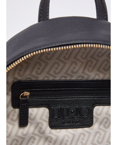 ZAINO LIU JO MEDIO COM CHARM BLACK BACKPACK BAG 21X10X29CM AA6188 E1012 22222
