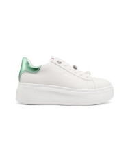 SNEAKERS QUEEN HELENA PLATFORM MINIMAL CON DETTAGLI GIOIELLO X34-13 WHITE/GREEN
