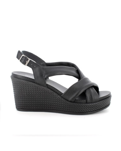 SANDALO CON ZEPPA IGI&CO DONNA  SI.NAPPA BOTTAL NERO ZEPPA 7,7CM  7671100