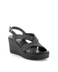 SANDALO CON ZEPPA IGI&CO DONNA  SI.NAPPA BOTTAL NERO ZEPPA 7,7CM  7671100