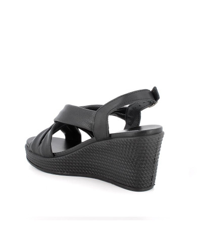 SANDALO CON ZEPPA IGI&CO DONNA  SI.NAPPA BOTTAL NERO ZEPPA 7,7CM  7671100