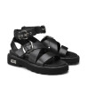 SANDALI CON ZEPPA DONNA ZIGGY 3442 SANDAL W LEATHER BLACK CLW344200