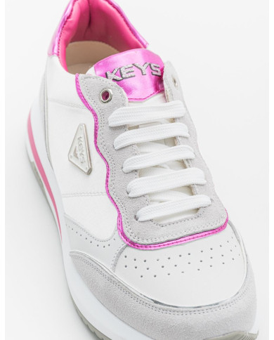 SNEAKERS KEYS DONNA WHITE FUXIA K-9232 K8448