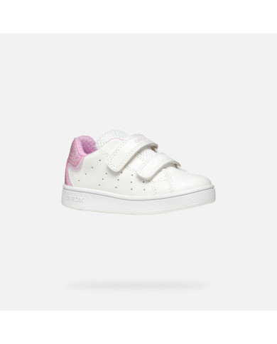SNEAKERS GEOX PRIMI PASSI BAMBINA  B ECLYPER A - GBK+GBK BRILL.   WHITE/PINK BABY B365MA 054BJ C0406