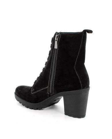 STIVALETTO TRONCHETTO DONNA SCAMOSCIATO SUPER10/12 NERO ZIP+LACCI 2662100