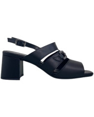 SANDALO CON TACCO  ENVAL SOFT DONNA CAPRA NAPPATA   NERO TACCO 7CM 7773911