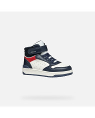 SNEAKERS GEOX BAMBINO J WASHIBA B - GEOBUCK+LYCRA NAVY/WHITE 28-35 J46LQB 05415 C4211/A