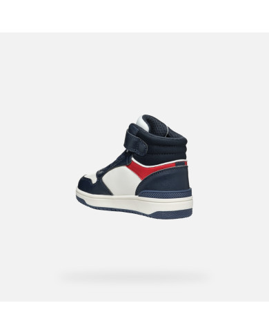 SNEAKERS GEOX BAMBINO J WASHIBA B - GEOBUCK+LYCRA NAVY/WHITE 28-35 J46LQB 05415 C4211/A