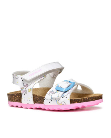 SANDALI GEOX PRIMI PASSI BAMBINA BABY   B S.CHALKI G.A - VER.SI+VER.SI WHITE B922RA 0FCHH C1000