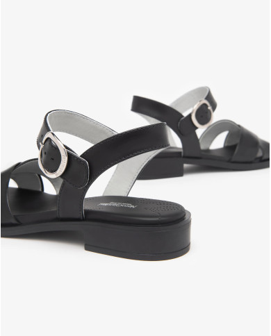 SANDALO NEROGIARDINI DONNA BAROLO NERO TR ACCRA NERO E513400D/100