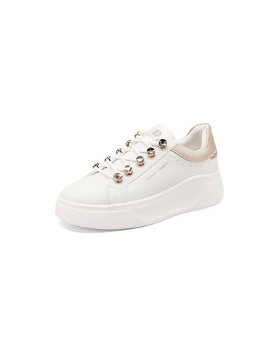 SNEAKERS QUEEN HELENA PLATFORM CON LACCI GIOIELLO X34-11 WHITE/BLU