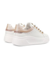 SNEAKERS QUEEN HELENA PLATFORM CON LACCI GIOIELLO X34-11 WHITE/BLU