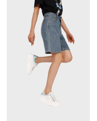 SNEAKERS QUEEN HELENA PLATFORM CON LACCI GIOIELLO X34-11 WHITE/BLU