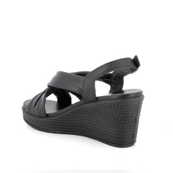 SANDALO CON ZEPPA IGI&CO DONNA  SI.NAPPA BOTTAL NERO ZEPPA 7,7CM  7671100